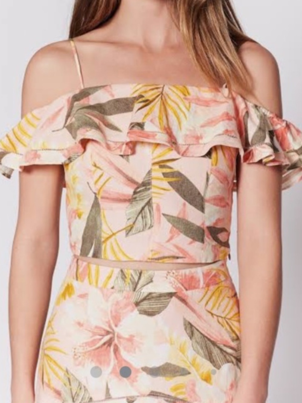 Joie smocked crop linen floral top